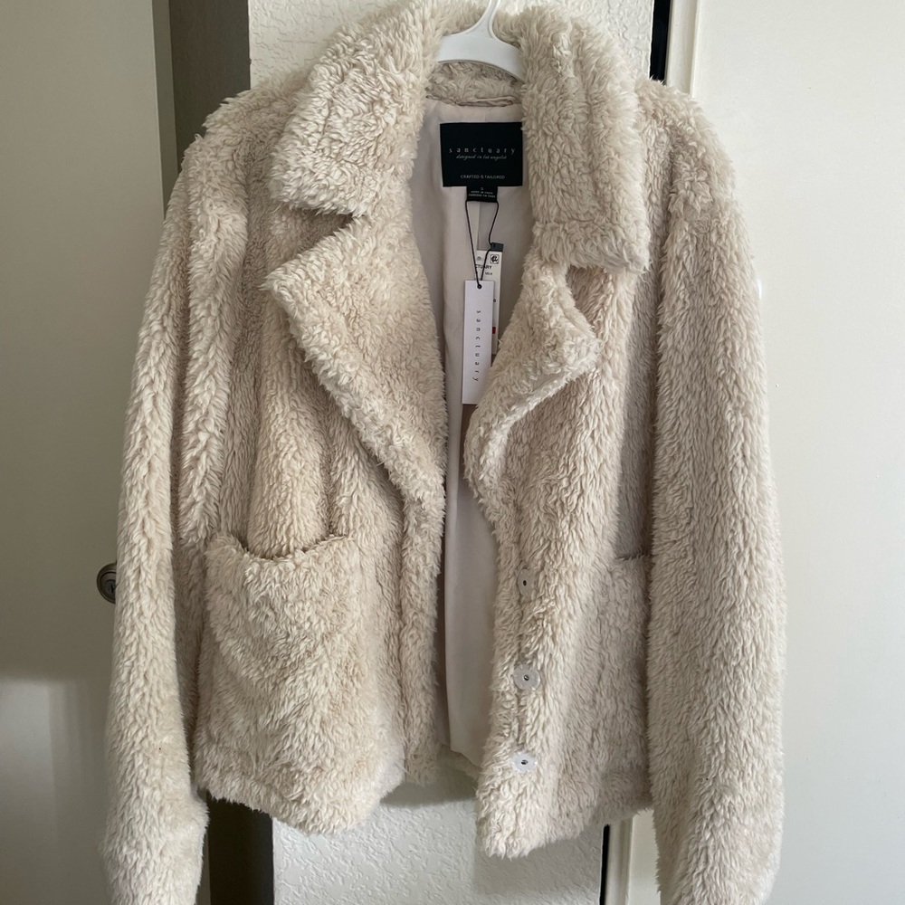 Women’s Sanctuary Sherpa Jacket Size Small NWT